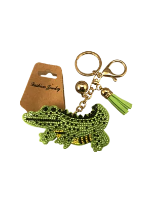 Sequined Alligator Keychain/Clip