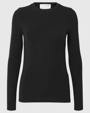 SLFMANJA LS O-NECK | BLACK