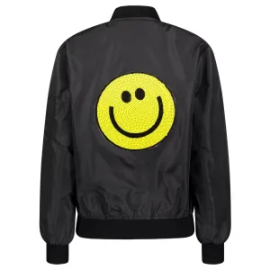 Smiley Sequin Bomber Jacket