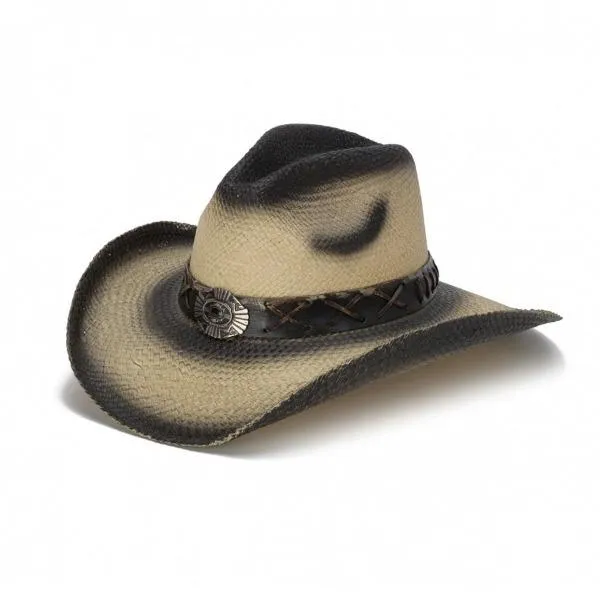 Stampede Women's Straw Cowboy Hat - The Cross and Stone Black Stained