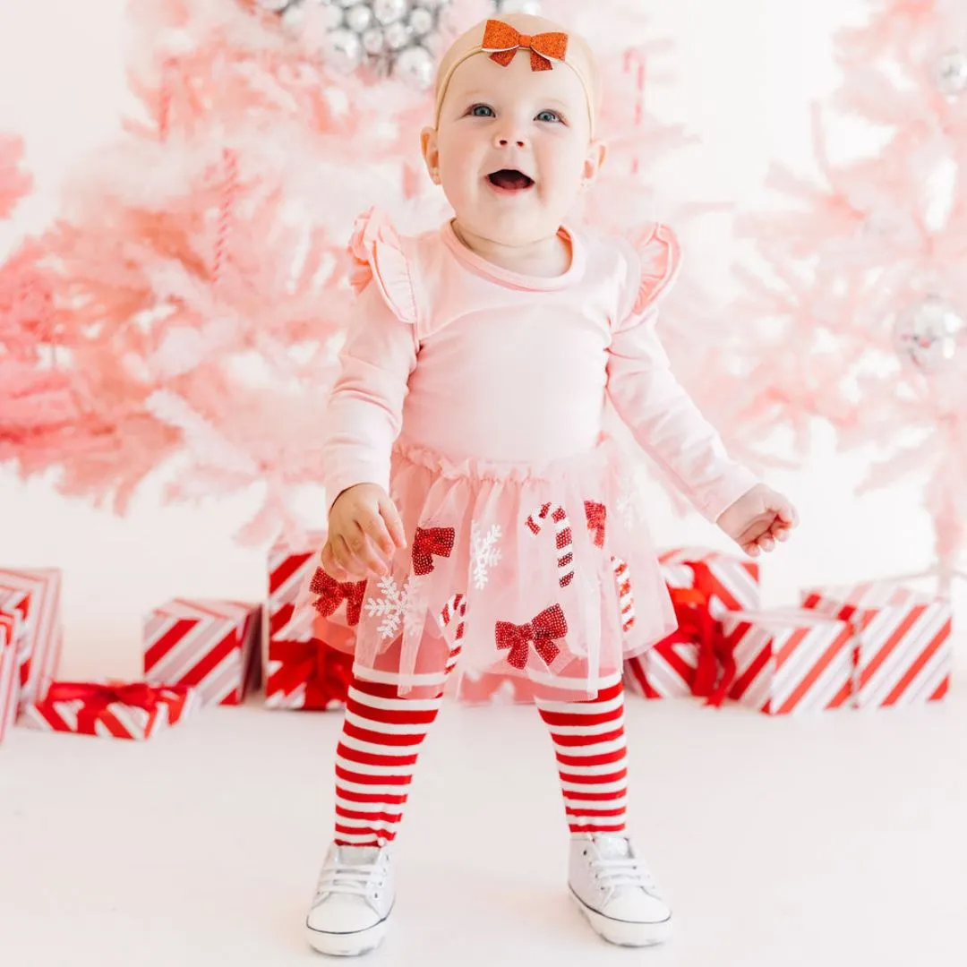 Sweet Wink Baby Holiday Candy Cane Cutie Tutu Bodysuit