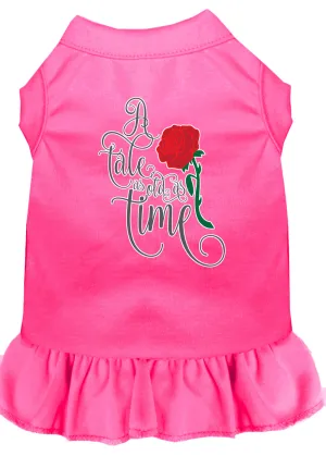 Timeless Tale Screen Print Dog Dress Bright Pink Med