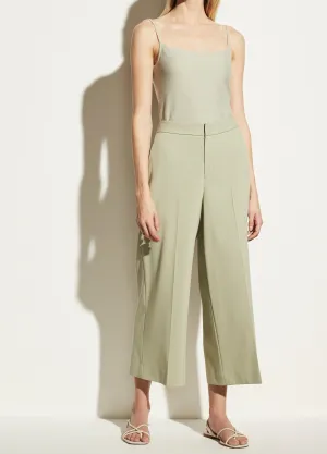 Twill Crop Wide Leg Pant in Celery