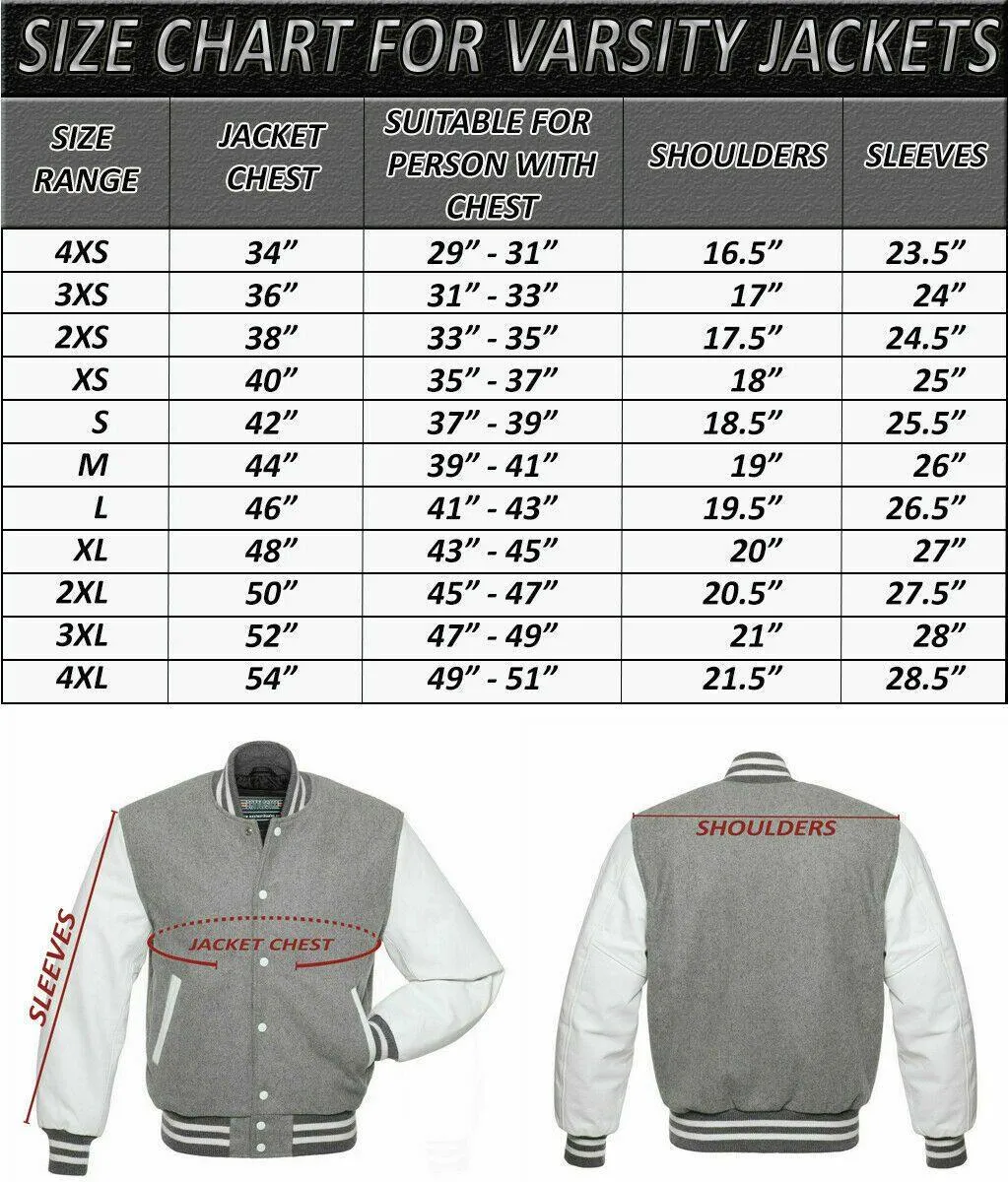 Warrior Gears® Leather Varsity Jacket -Blue Leather Body & White Leather Sleeves