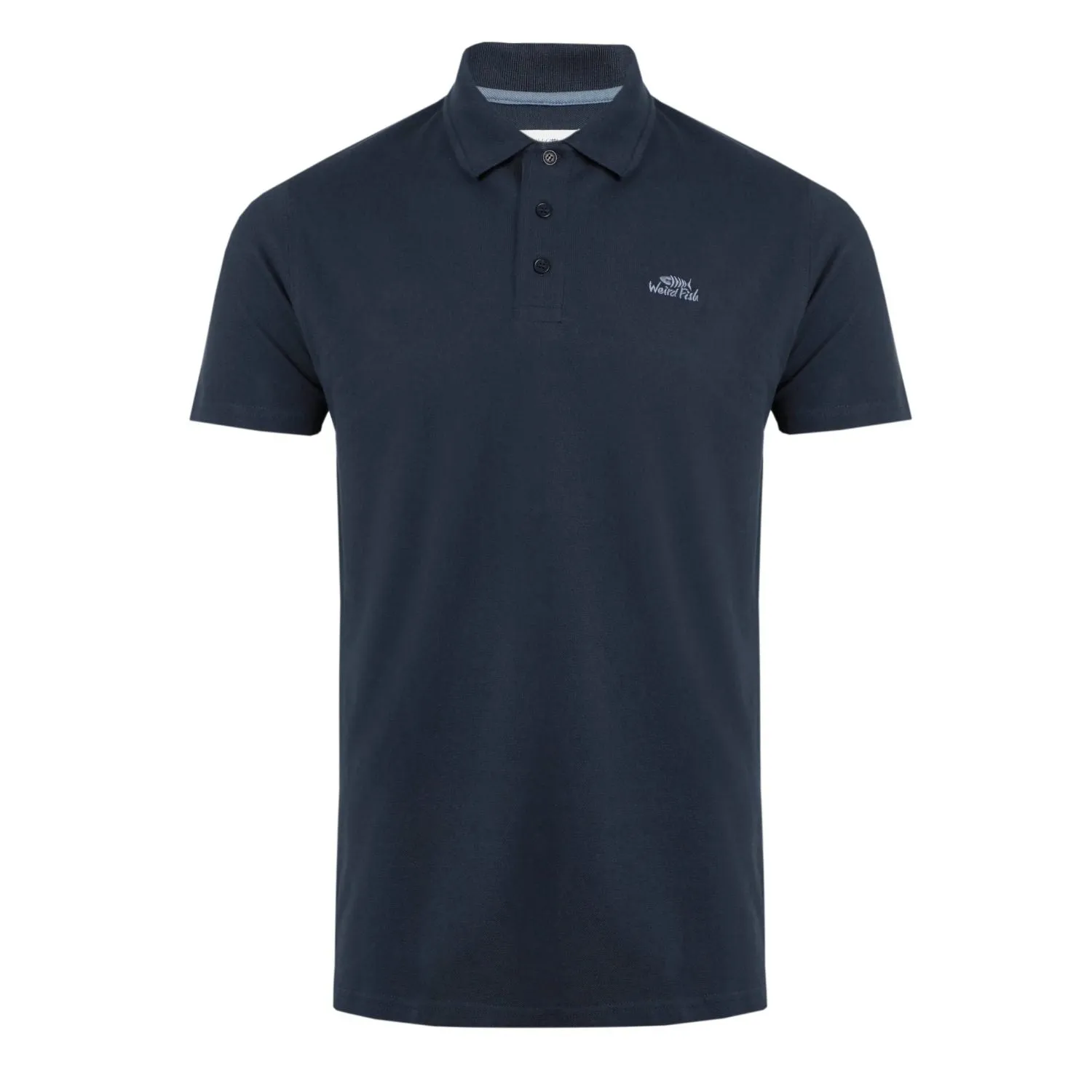 Weird Fish S Navy Miles Organic Pique Polo Shirt