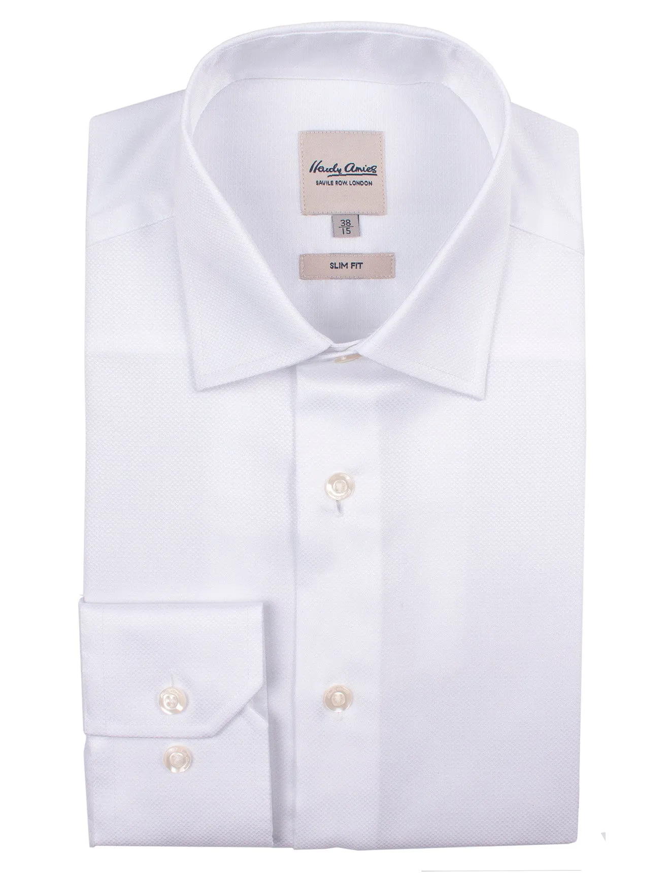 White Textured Shirt (Slim Fit)