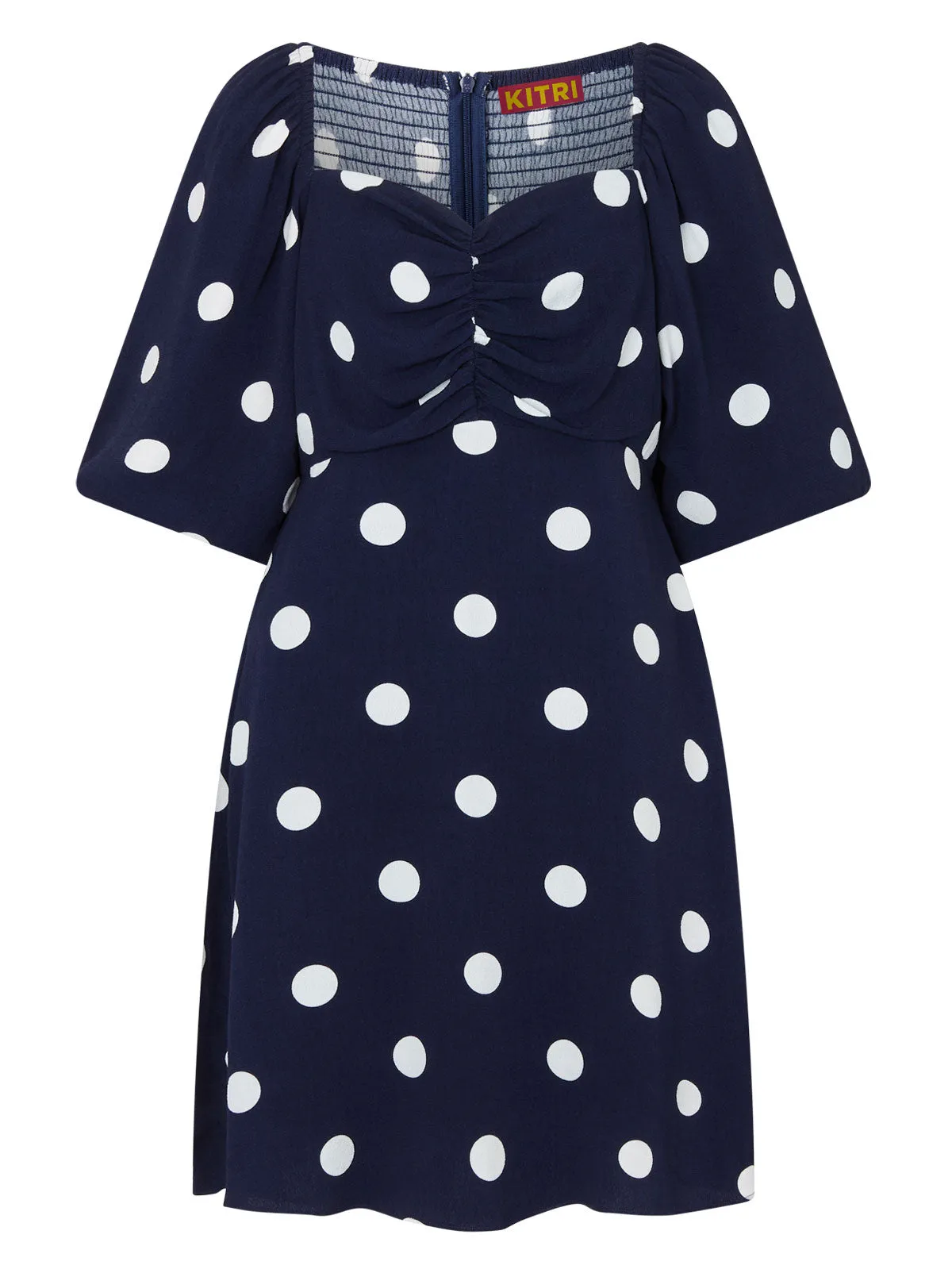 Zosia Navy Polka Dot Mini Dress